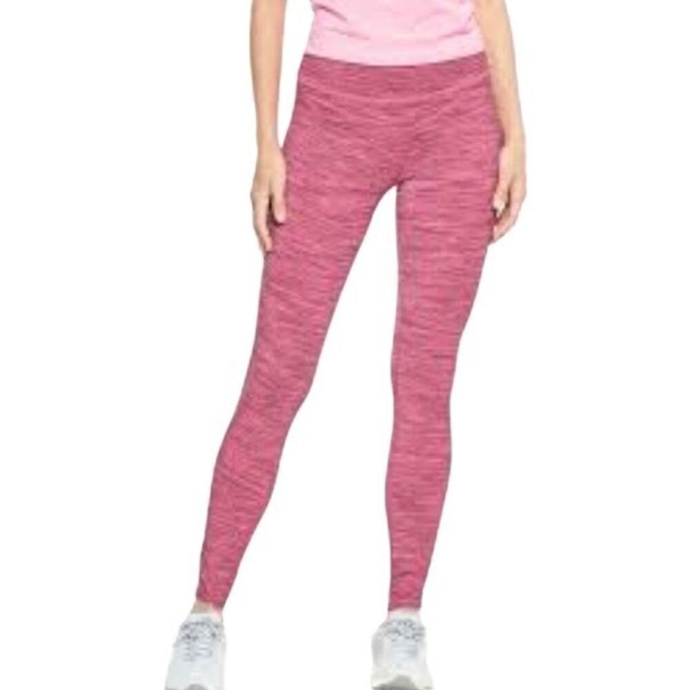 Athleta Energy Chaturanga Capri Pink Space Dye Activewear Crop Pants leggings